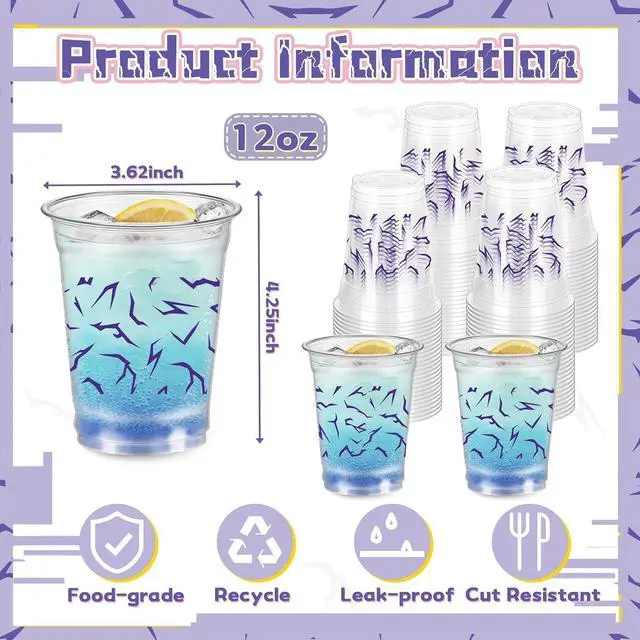 Alt view image 3 of 6 - 50Pcs Hunters Party Cups, 12 oz Hunters Party Decorations Disposable Clear Plastic Party Cups for Birthday Party Decor Supplies (Purple)