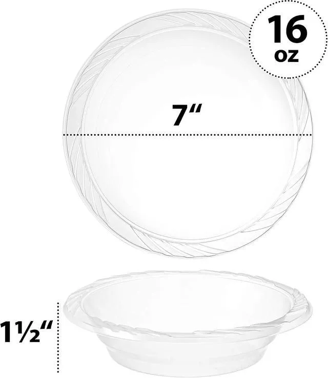 Alt view image 5 of 7 - PLASTICPRO 18 ounce Premium Crystal Clear Disposable Plastic Party Bowls Pack of 20