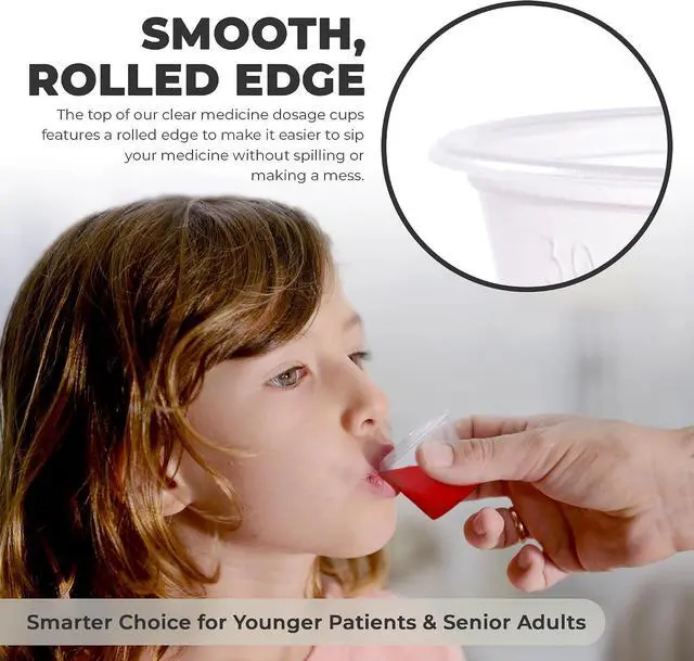 Alt view image 3 of 7 - Epic Medical Supply Graduated 1 oz. Plastic Medicine Cups, Detailed Liquid Measurements for Medications, Clear Containers, Disposable or Reusable, Supports Adults and Children (1 oz, 100, Count)
