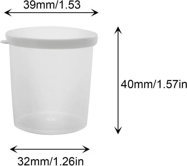 Alt view image 5 of 5 - 12PCS 30ml Plastic Transparent Measuring Cups with Lid Liquid Container Medicine Measuring Measure Cups Clear Mixing Cup