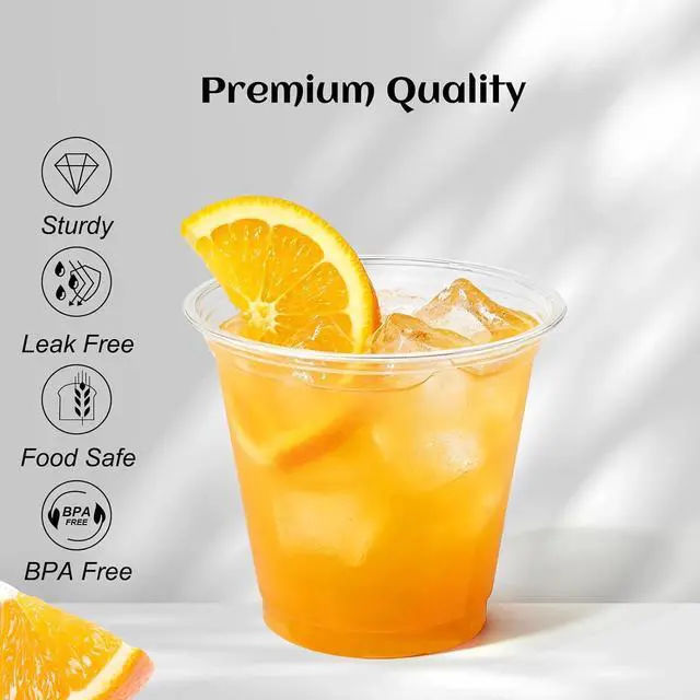 Alt view image 3 of 6 - Lamosi 9 oz Plastic Cups 50 Pack, Disposable Clear Cups No Lids | Small Cups for Dessert, Ice Cream, Snack, Fruit, Cake, Pudding and Drink, BPA Free, Freezer Safe