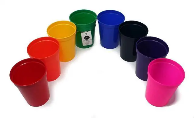 Alt view image 2 of 7 - Rolling Sands 16 oz. Reusable Plastic Stadium Cups, 8 Pack, Made in USA, BPA-Free Dishwasher Safe Tumblers, Rainbow