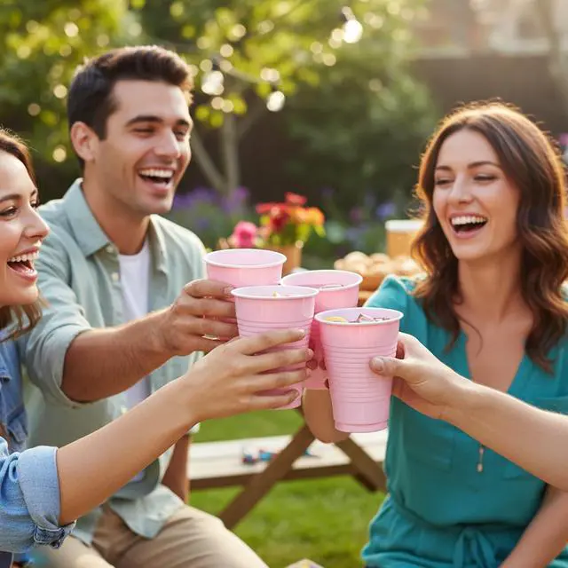 Alt view image 5 of 6 - Pink Solid Color Plastic Party Cup (12 Oz.) 20 Count - Premium Quality and Durable, Perfect for Any Celebration