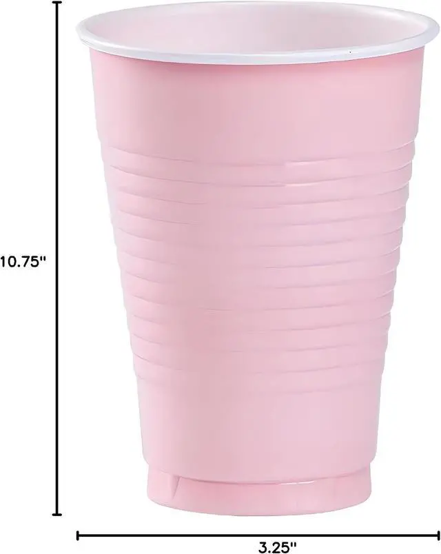 Alt view image 6 of 6 - Pink Solid Color Plastic Party Cup (12 Oz.) 20 Count - Premium Quality and Durable, Perfect for Any Celebration