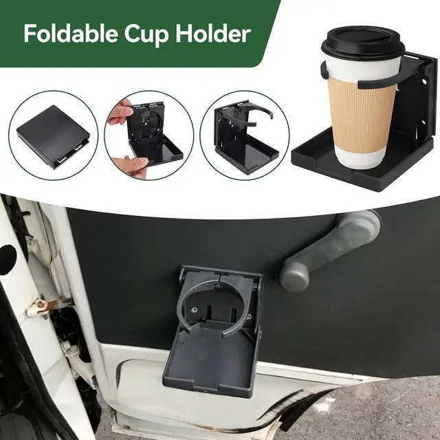 Alt view image 3 of 7 - 2pcs Adjustable Cup Holder, Boat Cup Holder Foldable, ABS, Black