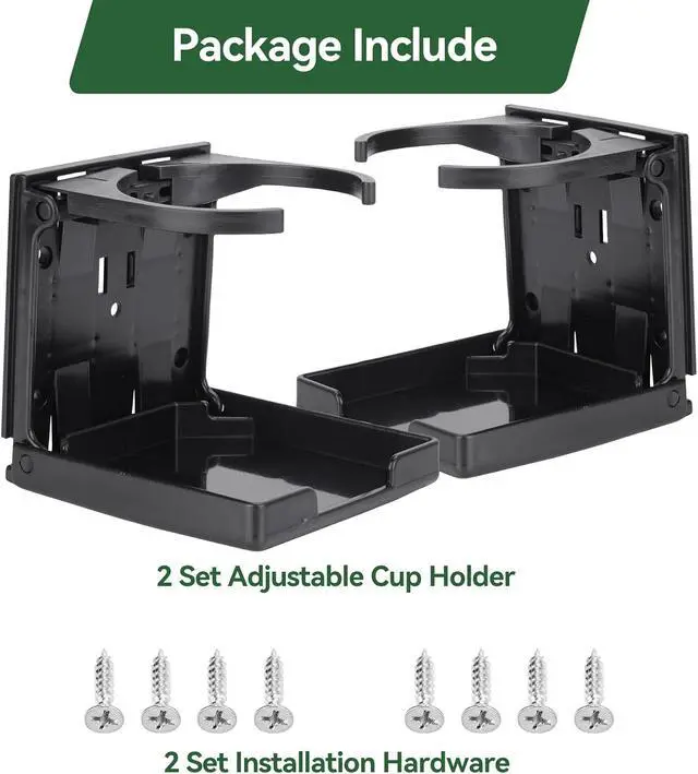 Alt view image 6 of 7 - 2pcs Adjustable Cup Holder, Boat Cup Holder Foldable, ABS, Black