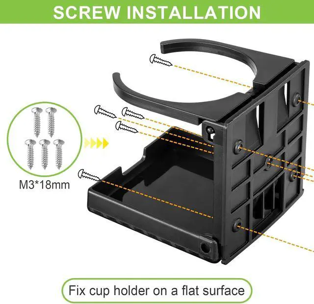 Alt view image 5 of 7 - Spurtar 2pcs Boat Cup Holder 2.36-3.94'' (60-100mm) Adjustable Foldable