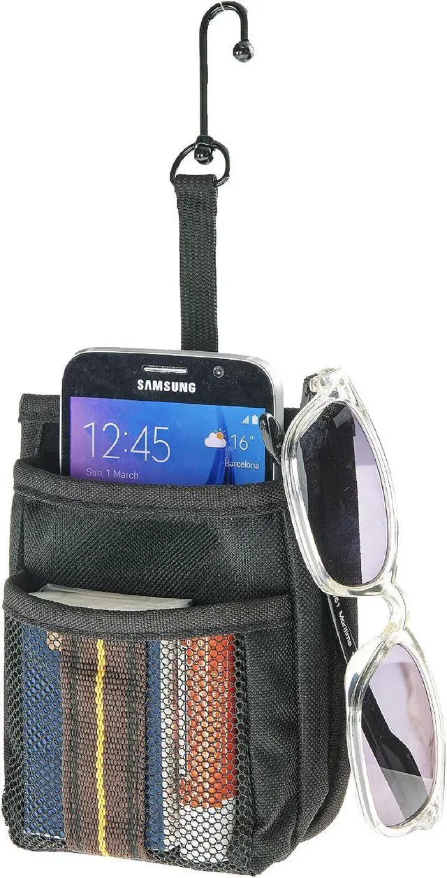 Main image of High Road Air Vent Mount Car Cell Phone Holder with Soft Lined Back Pocket and Front Mesh Storage Pocket