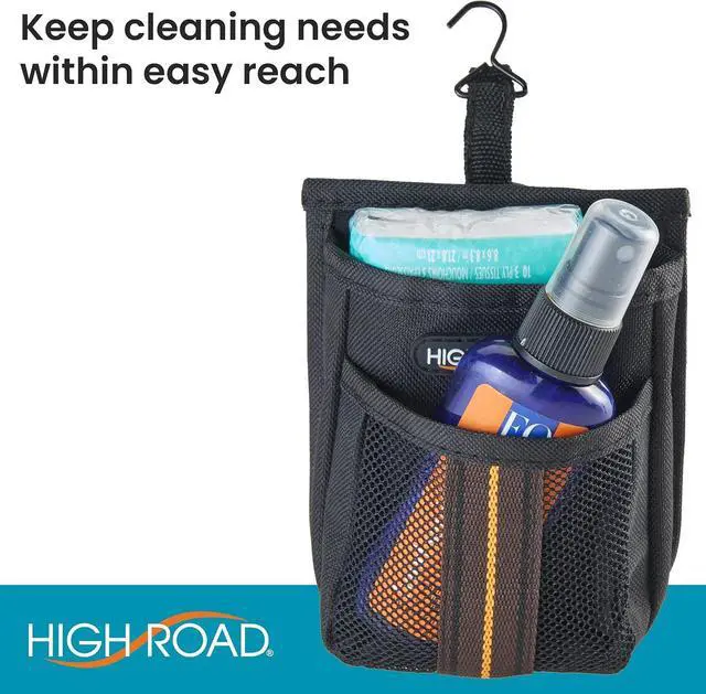Alt view image 3 of 6 - High Road Air Vent Mount Car Cell Phone Holder with Soft Lined Back Pocket and Front Mesh Storage Pocket