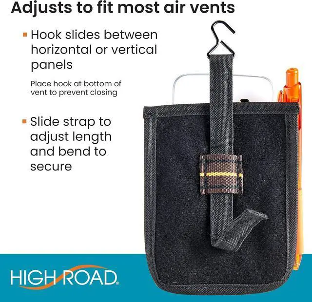 Alt view image 5 of 6 - High Road Air Vent Mount Car Cell Phone Holder with Soft Lined Back Pocket and Front Mesh Storage Pocket