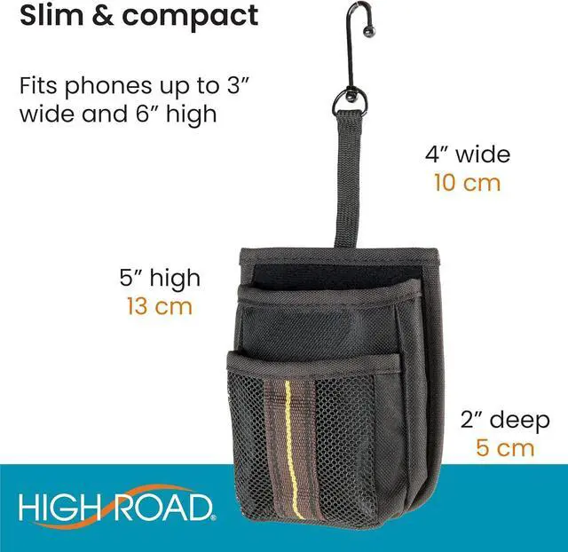 Alt view image 6 of 6 - High Road Air Vent Mount Car Cell Phone Holder with Soft Lined Back Pocket and Front Mesh Storage Pocket