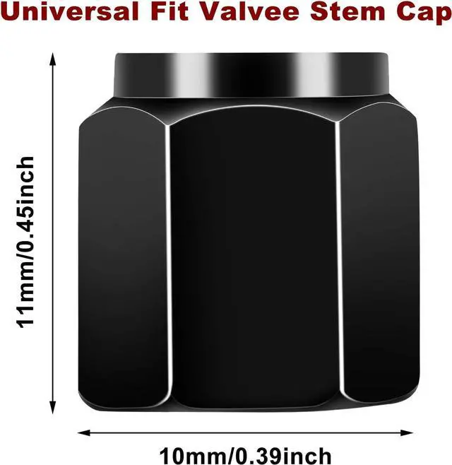 Alt view image 3 of 6 - Mudder 20 Pcs Black Aluminum Valve Stem Caps with O-Ring Seal Stem Covers