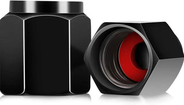 Alt view image 6 of 6 - Mudder 20 Pcs Black Aluminum Valve Stem Caps with O-Ring Seal Stem Covers
