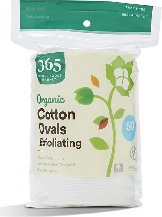 Main image of 365 by Whole Foods Market, Organic Cotton Ovals, Exfoliating, 50 Count