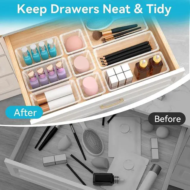 Alt view image 4 of 7 - 12 PCS Drawer Organizer Set, Makeup Organizers, Tool Storage Trays