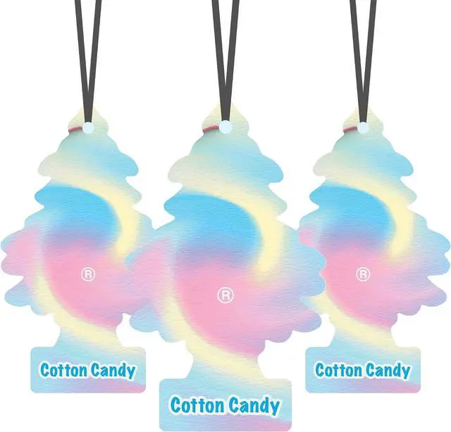 Main image of LITTLE TREES Car Air Freshener | Hanging Paper Tree for Home or Car | Cotton Candy | 3 Pack
