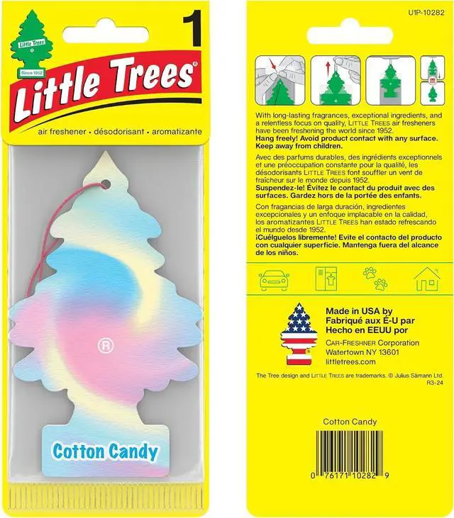 Alt view image 2 of 7 - LITTLE TREES Car Air Freshener | Hanging Paper Tree for Home or Car | Cotton Candy | 3 Pack