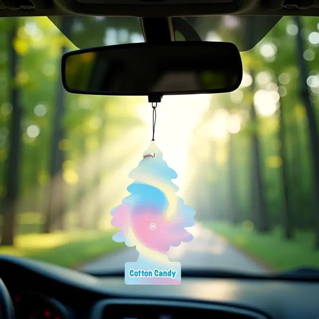Alt view image 3 of 7 - LITTLE TREES Car Air Freshener | Hanging Paper Tree for Home or Car | Cotton Candy | 3 Pack