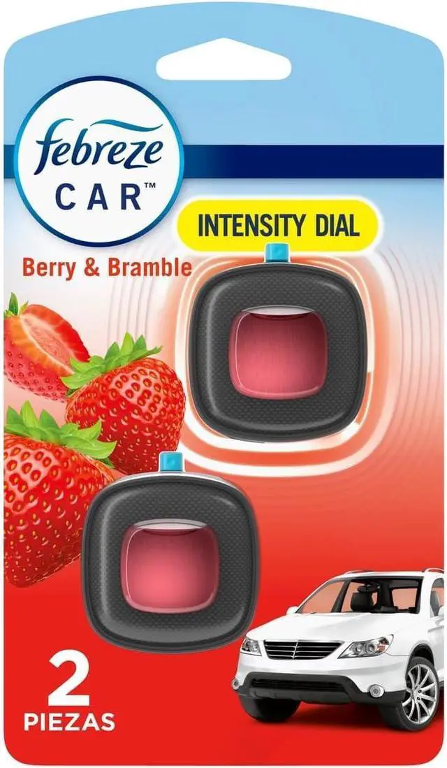 Main image of Febreze Car Air Freshener Vent Clip Berry & Bramble Scent, .06 oz. Car Vent Clip, 2 Count