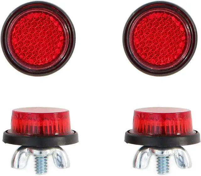 Main image of 4 Pack Red Reflector Motorcycle License Plate Bolts and Nuts - Decorative