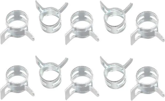 Main image of uxcell 10pcs 7mm Spring Band Type Action Fuel/Silicone Vacuum Hose Pipe Clamp Low Pressure Air Clip Clamp, Zinc Plated