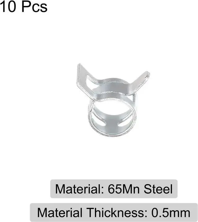 Alt view image 3 of 7 - uxcell 10pcs 7mm Spring Band Type Action Fuel/Silicone Vacuum Hose Pipe Clamp Low Pressure Air Clip Clamp, Zinc Plated