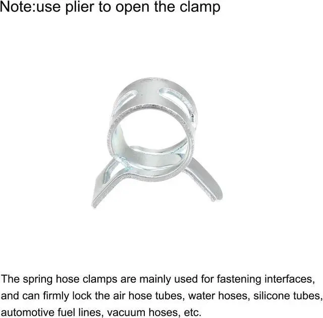 Alt view image 4 of 7 - uxcell 10pcs 7mm Spring Band Type Action Fuel/Silicone Vacuum Hose Pipe Clamp Low Pressure Air Clip Clamp, Zinc Plated