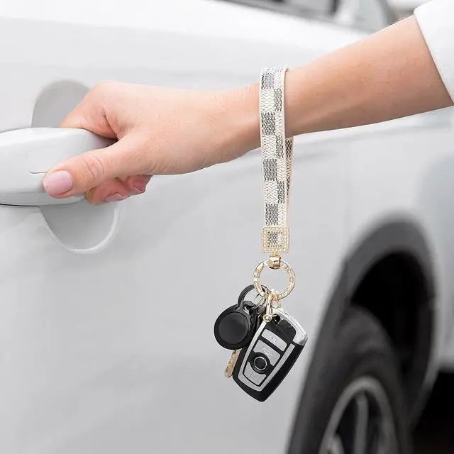 Alt view image 4 of 7 - Leather Wristlet Keychain for Women, Car Key Holder,Bag Purses Totes Charm
