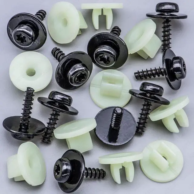 Alt view image 2 of 4 - Rexka 10 Sets Engine Splash Shield Screws for Ford - T30 Torx Head Bolts and Grommets for Undertray Engine Fender Liner Deflector Grille for Ford Escape F-150 Edge Focus Fusion C-Max S-Max Lincoln
