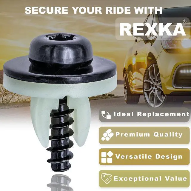 Alt view image 3 of 4 - Rexka 10 Sets Engine Splash Shield Screws for Ford - T30 Torx Head Bolts and Grommets for Undertray Engine Fender Liner Deflector Grille for Ford Escape F-150 Edge Focus Fusion C-Max S-Max Lincoln