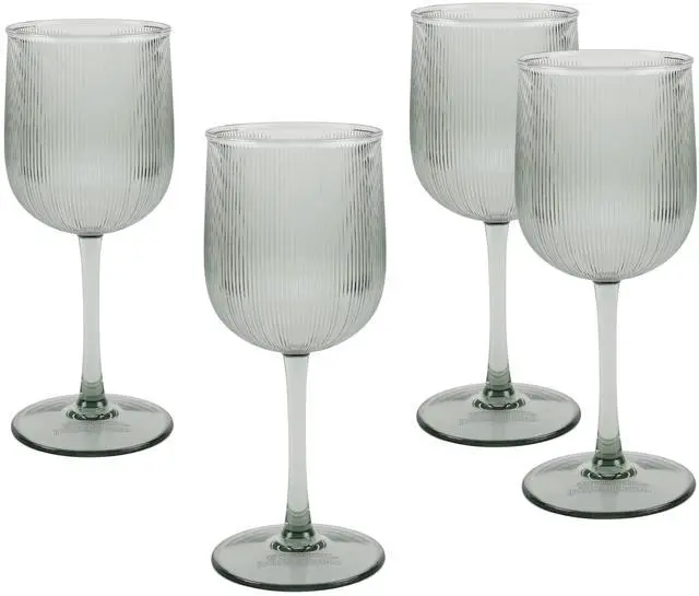 Main image of Better Homes & Gardens 4-Piece Green Ribbed Tritan Wine Glass Set