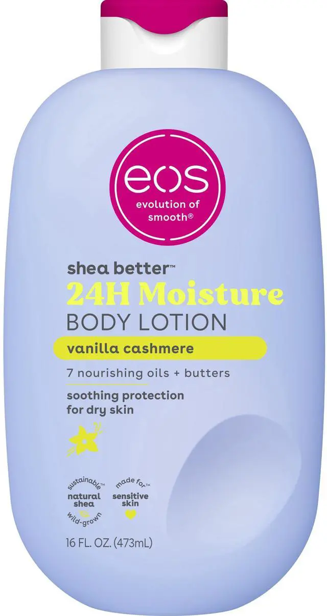 Main image of eos Shea Better 24H Moisture Body Lotion, Vanilla Cashmere, for Dry Skin, 16 fl oz