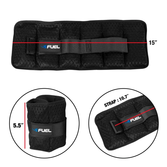 Alt view image 7 of 7 - FUEL Pureformance Neoprene Ankle Weights, OneSizeFitsMost, HookandLoop Secure Closure for Home Workout & LowerBody Exercise