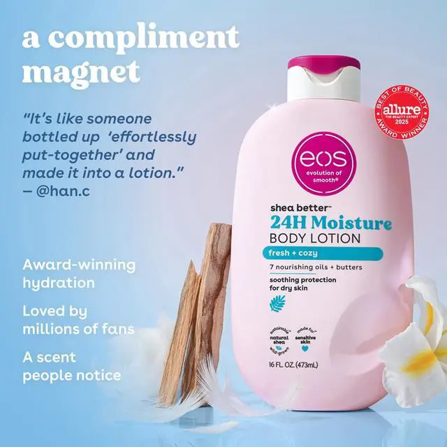 Alt view image 2 of 5 - eos Shea Better Body Lotion- Fresh & Cozy, 24H Moisture for Dry Skin, 16 fl oz