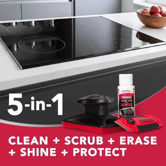 Alt view image 4 of 6 - Weiman 5-In-1 Cook Top Complete Cleaning Kit - Includes Cream, Scrubbing Pad and Scraper Tool