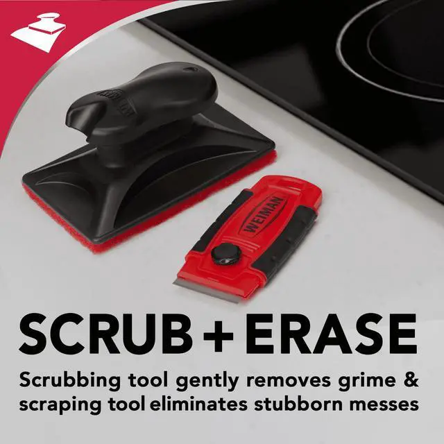 Alt view image 5 of 6 - Weiman 5-In-1 Cook Top Complete Cleaning Kit - Includes Cream, Scrubbing Pad and Scraper Tool