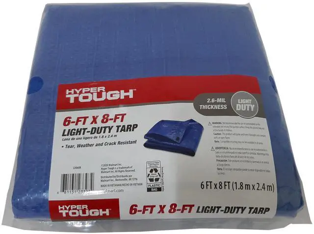 Main image of Hyper Tough Weather Resistant Light Duty 6 x 8' Polyethylene Tarp