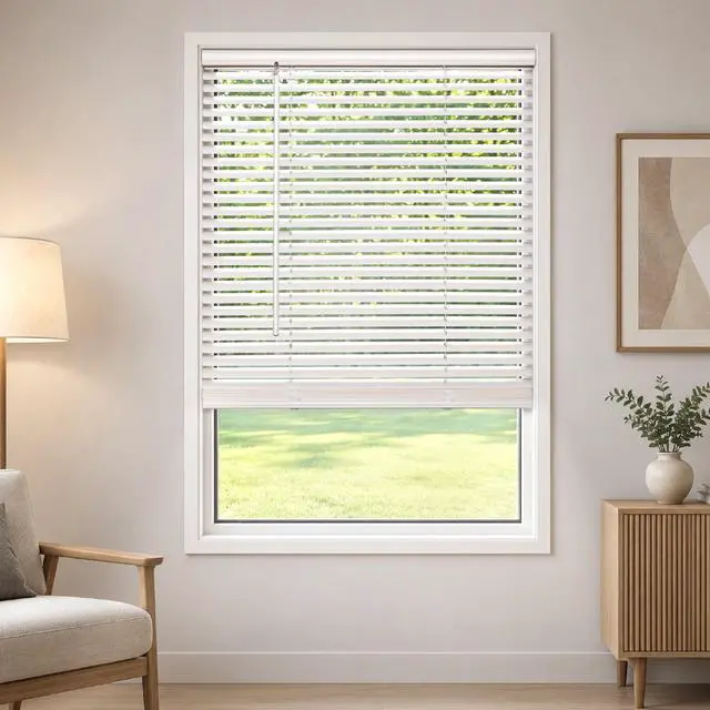 Alt view image 4 of 7 - Mainstays Cordless Vinyl Light Filtering Window Blinds, White, 1 in Slats, 1-Piece, 23 in W x 64 in L