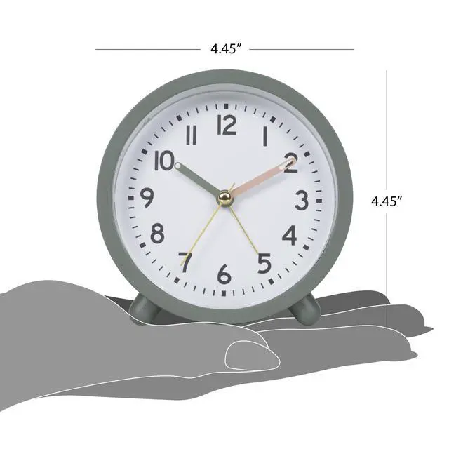 Alt view image 2 of 6 - MainStays Green Mini Analog Alarm Clock