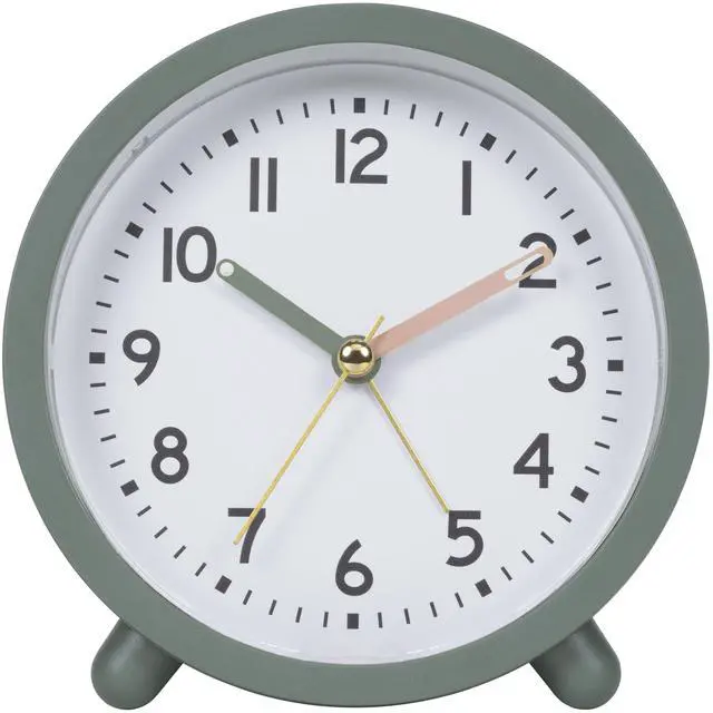 Main image of MainStays Green Mini Analog Alarm Clock