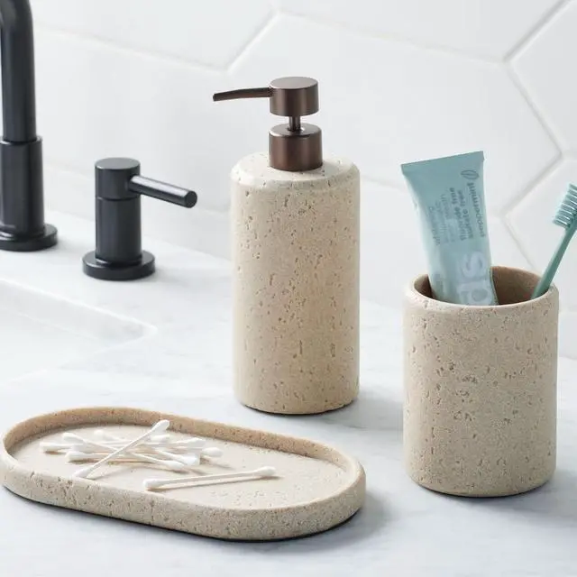 Alt view image 6 of 6 - Better Homes & Gardens Faux Stone Toothbrush Holder