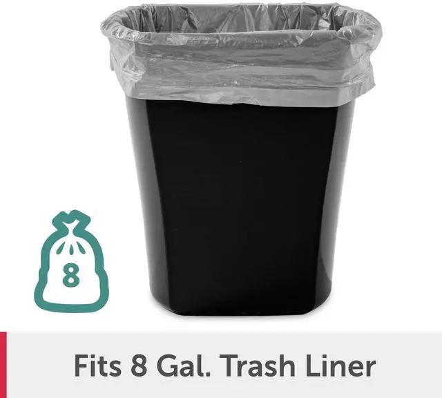 Alt view image 2 of 7 - Sterilite Small Bathroom Trash Can, 5.5 Gallon Plastic Garbage Bucket Bin with No Lid, Black