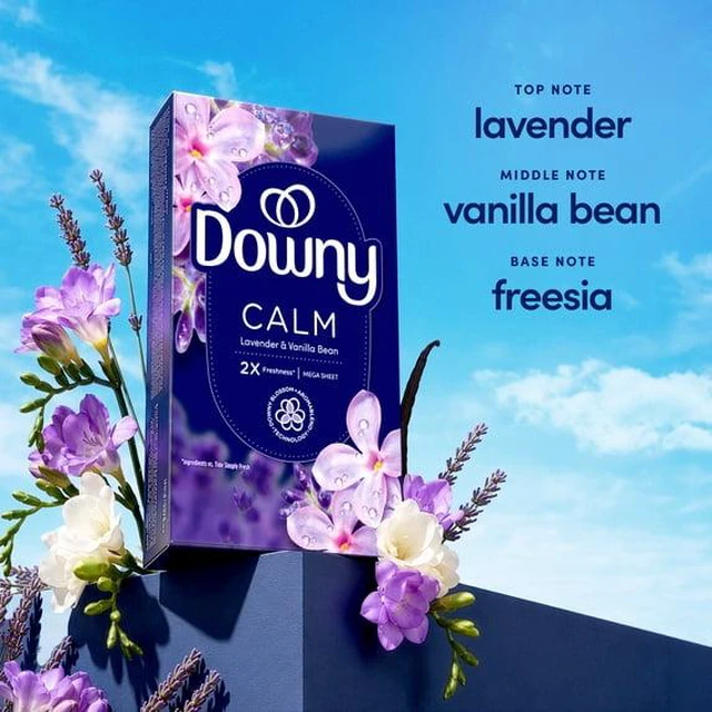Alt view image 5 of 7 - Downy CALM Mega Dryer Sheets, Lavender and Vanilla Bean, 80 Count