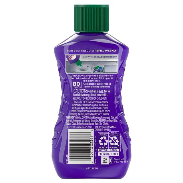 Alt view image 3 of 7 - Cascade Clean & Dry Booster Rinse Aid 8.45oz