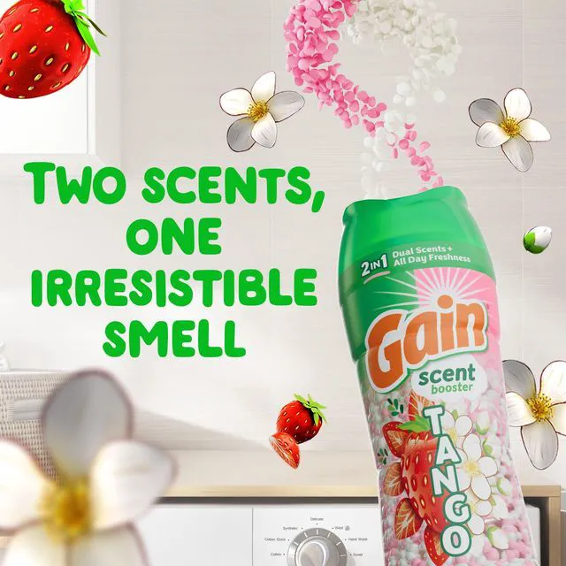 Alt view image 4 of 6 - Gain Tango Strawberry & Shea InWash Scent Booster Beads 4.8 oz, 2in1 DualScent Laundry Beads, Up to 12 Weeks Freshness, Safe for All Fabrics & Washers
