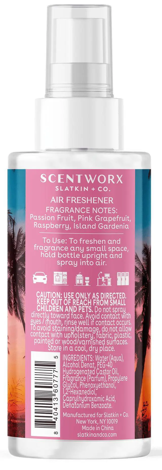 Alt view image 2 of 2 - Scentworx Auto Air Freshener Spray Waikiki Weekend, Tropical Passionfruit Grapefruit Gardenia Scent with Essential Oils, for Car & Room Freshening