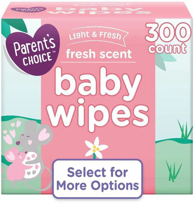 Main image of Baby Wipes 300Count (3×100), 99% Water & PlantBased UltraThick Quilted Wipes with Chamomile Extract, Hypoallergenic pHBalanced, FlipTop Resealable Pouch