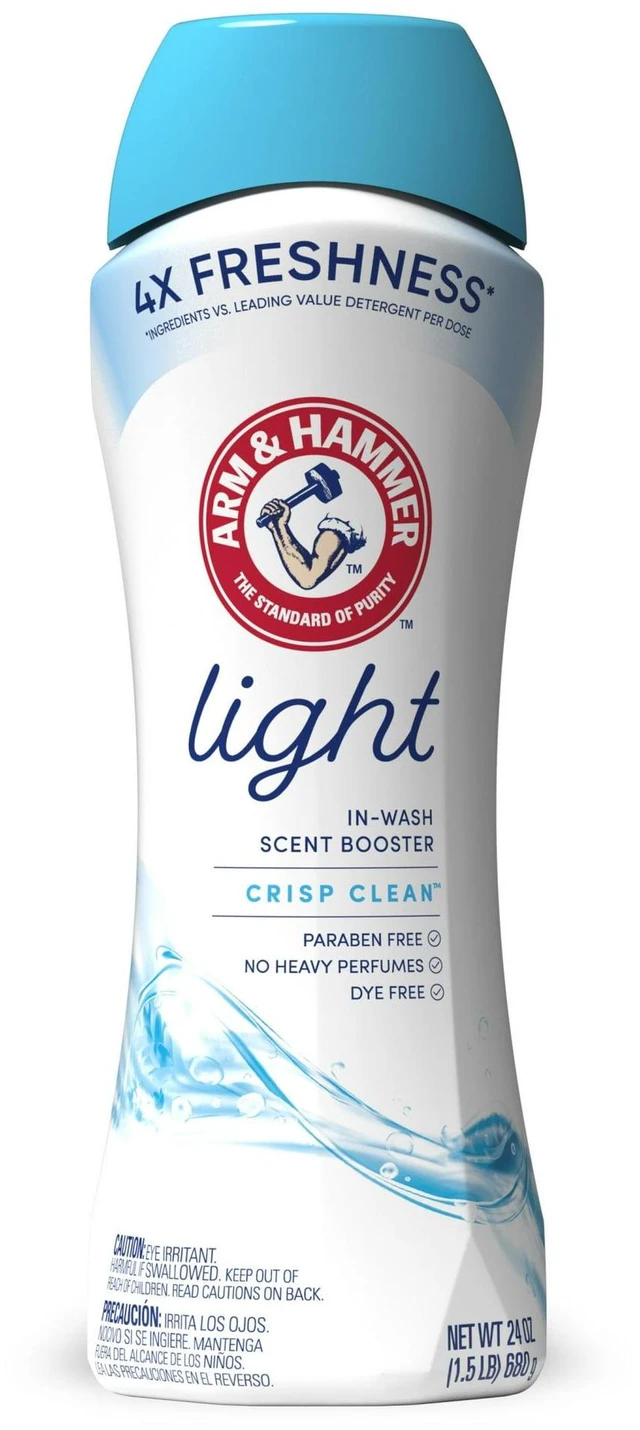Alt view image 7 of 7 - ARM & HAMMER Light InWash Scent Booster Laundry Crystals 24 oz, Crisp Clean Light Scent, 4X Freshness Ingredients, No Heavy PerfumesDyesParabens, Safe for HE & Standard Washers