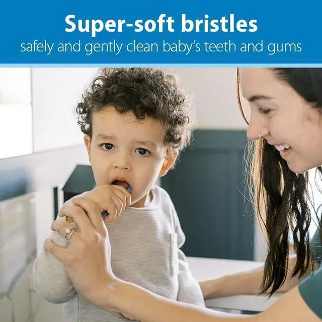 Main image of Dr. Brown's Manual Infant Training Toothbrushes 4Pack, Soft Bristles, BuiltIn Tongue Scraper, Lightweight TravelSize Baby Oral Care Brushes With Comfort Grip