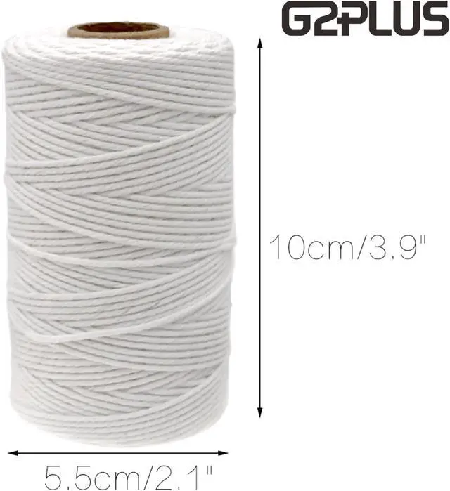Alt view image 5 of 7 - G2PLUS HeavyWeight White 100% Cotton Bakers Twine, 2mm Diameter 328 Feet, FoodSafe Kitchen Butcher Twine for Roasting, Gift Wrapping & DIY Crafts